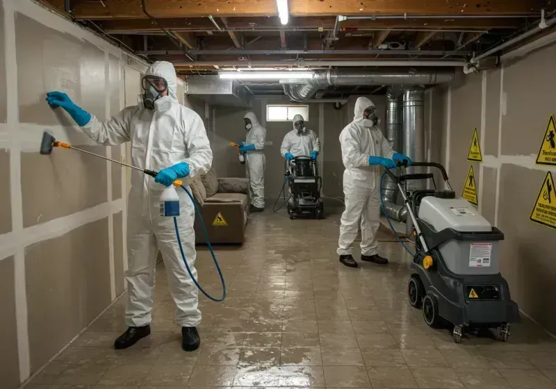 Basement Moisture Removal and Structural Drying process in Summerville, SC